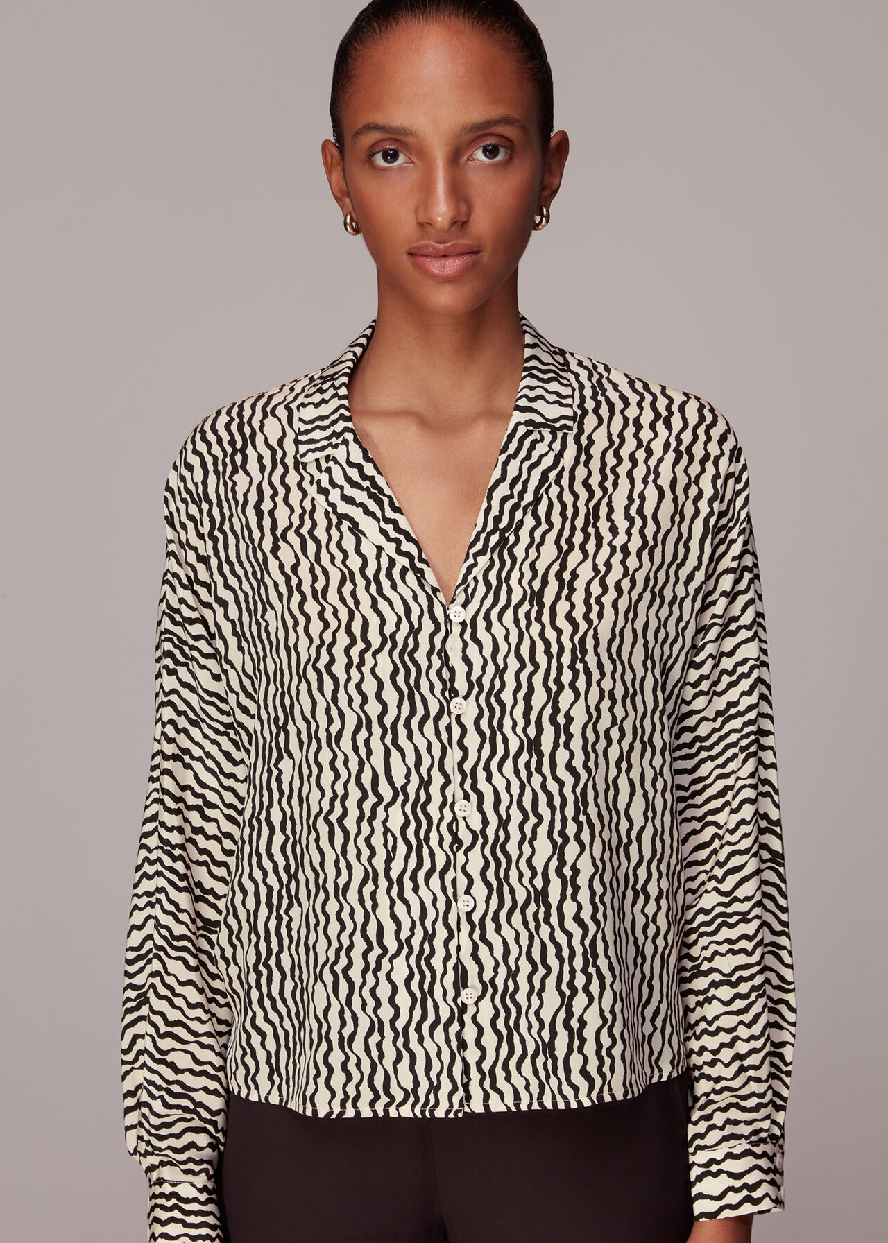Wiggle Print Silk Shirt